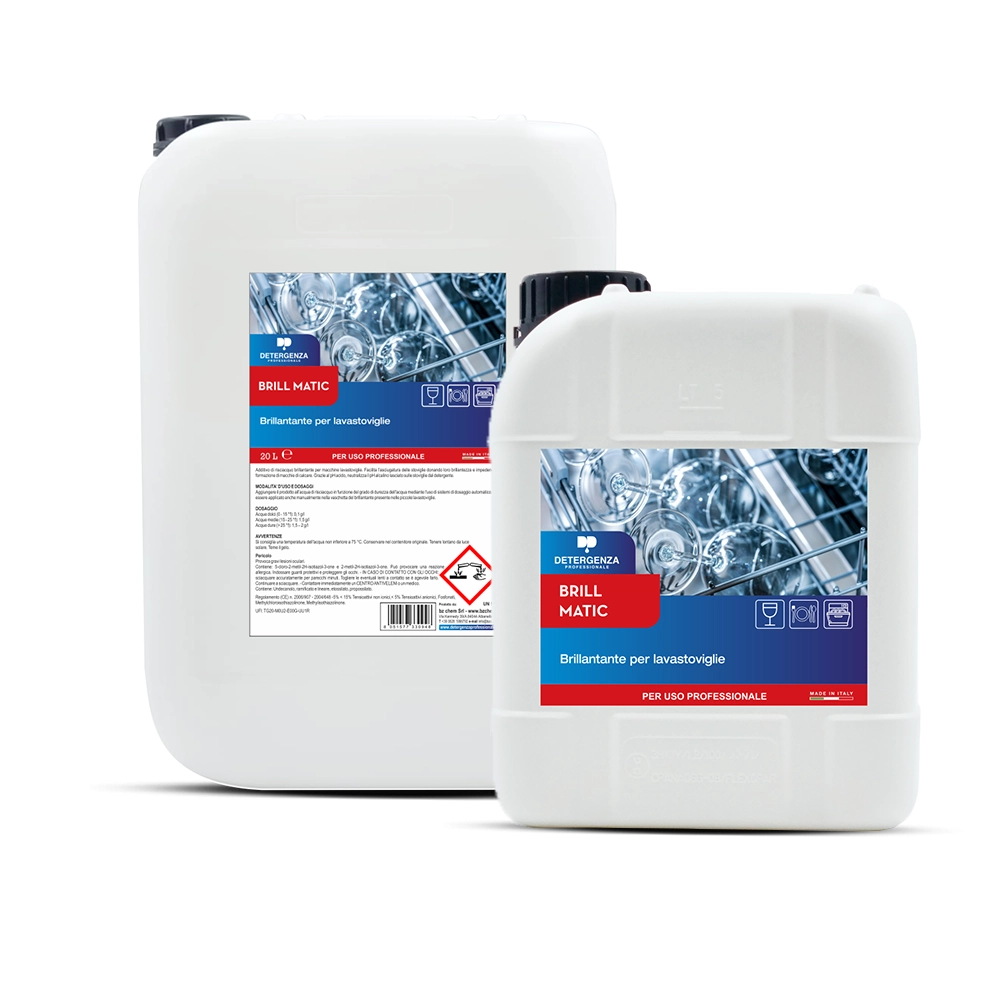 Brill Matic | Brillantante Concentrato per Lavastoviglie – Asciugatura Rapida & Brillantezza | Detergenza Professionale