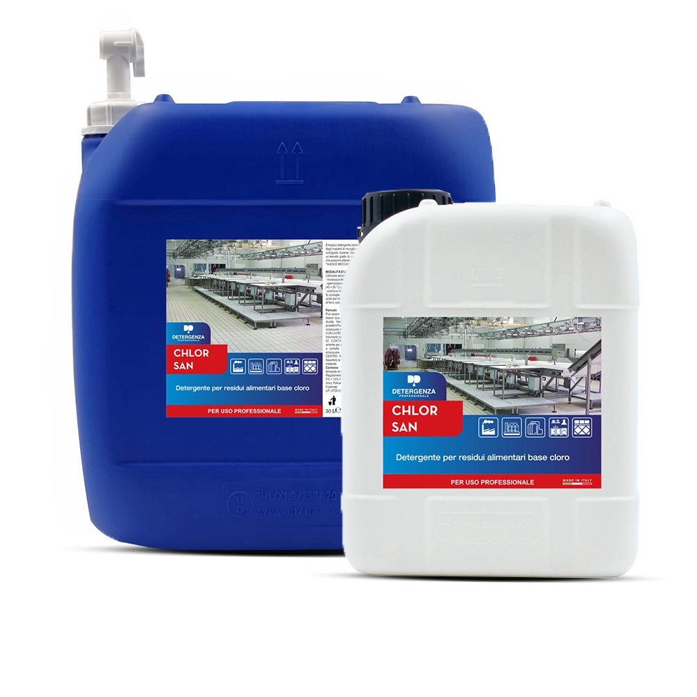 Detergente Cloroattivo Chlor San | Igienizzante per Residui Alimentari | Detergenza Professionale