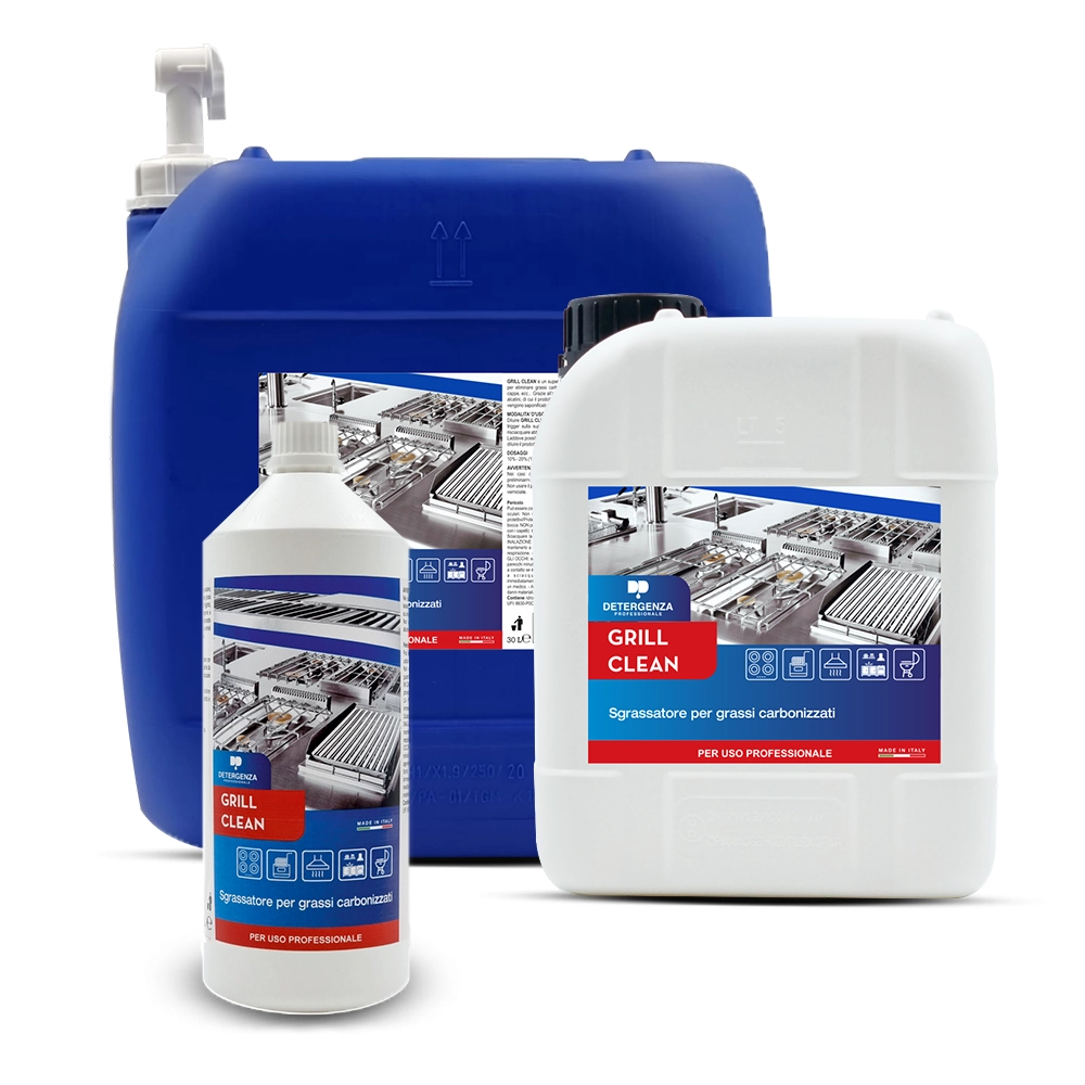 Sgrassatore decarbonizzante Grill Clean nei formati 1 L, 5 L e 30 L