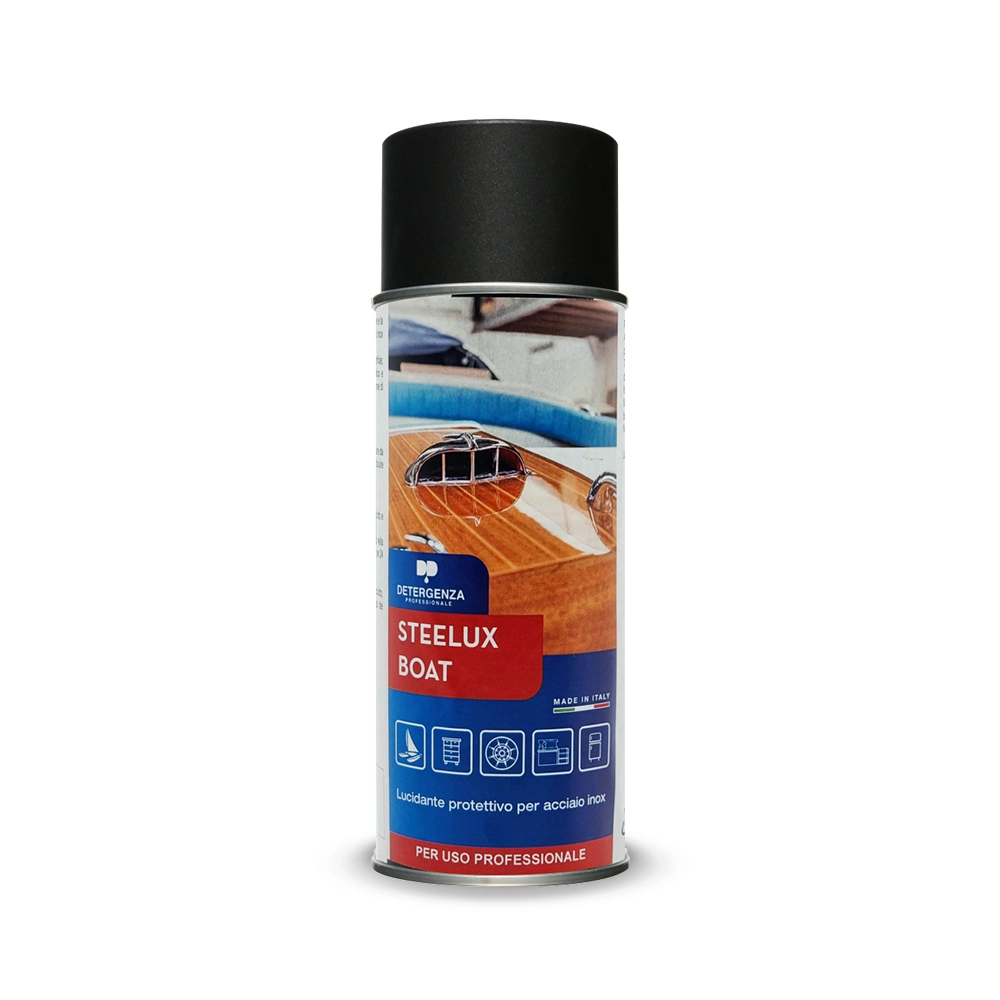 Detergenza Professionale Lucidante Protettivo per Acciaio Inox Spray Steelux Boat
